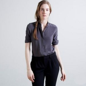 Everlane Silk Band Collar Blouse